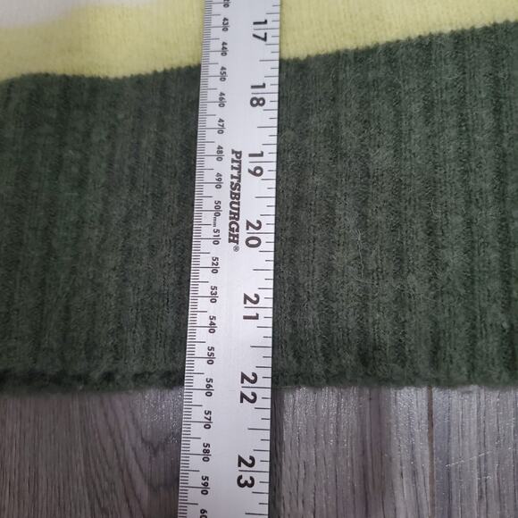 Madewell Sweater Coziest Yarn Large Yellow Stripe Crew Neck Fulton Wool Alpaca - Picture 6 of 9